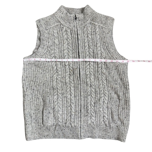 Orvis Full Zip Wool Cashmere Sweater Vest Medium Flecked Luxury Hiking Outdoors - Picture 7 of 8